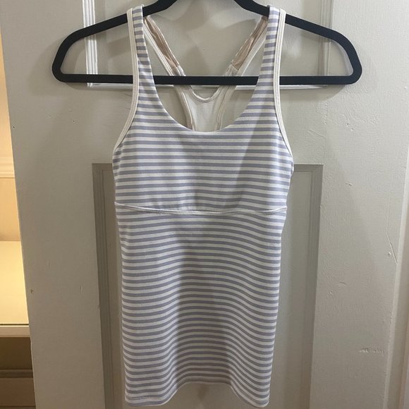 *NOT FOR SALE/SOLD* Lululemon Racerback Tank (Grey/White) Size 4 - Picture 1 of 7